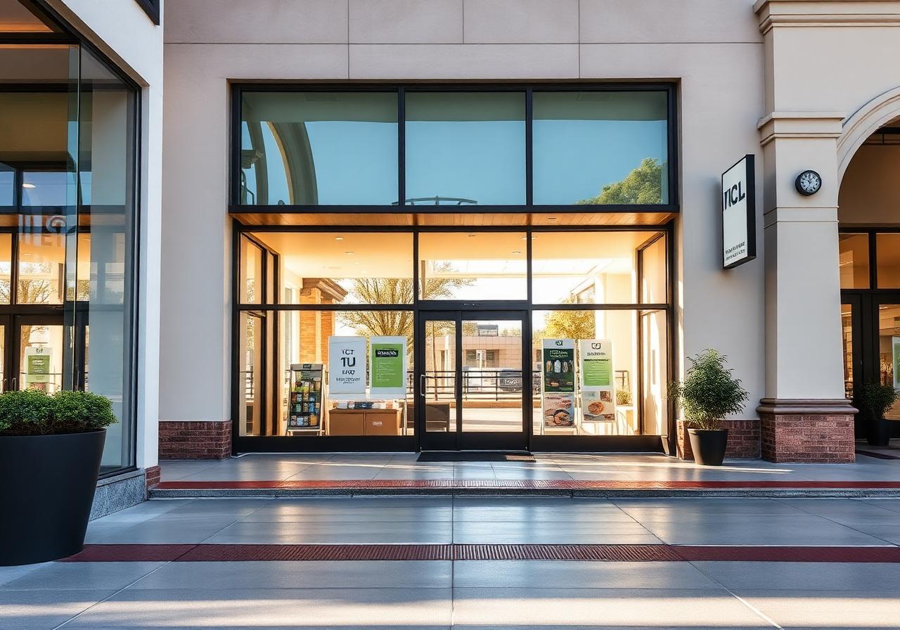 Clean commercial storefront in Roswell, GA
